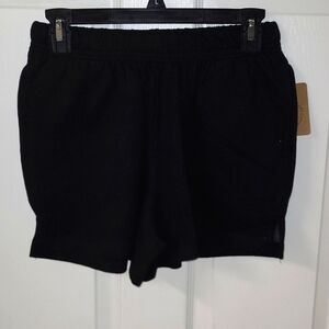 Urban Rebel Juniors Black Side Pockets Elastic Waist Sweat Shorts Size Large